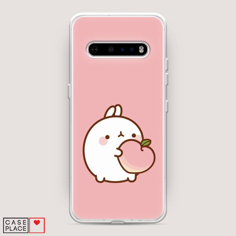 

Чехол Awog на LG V60 ThinQ 5G "Кролик с персиком", Розовый;бежевый, 84250-1