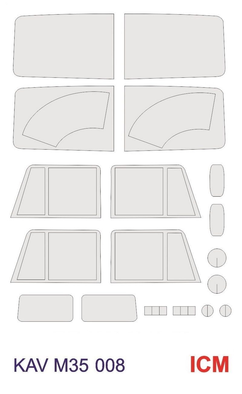 фото Kavm35008 окрасочная маска на остекление для icm 35001 kav models