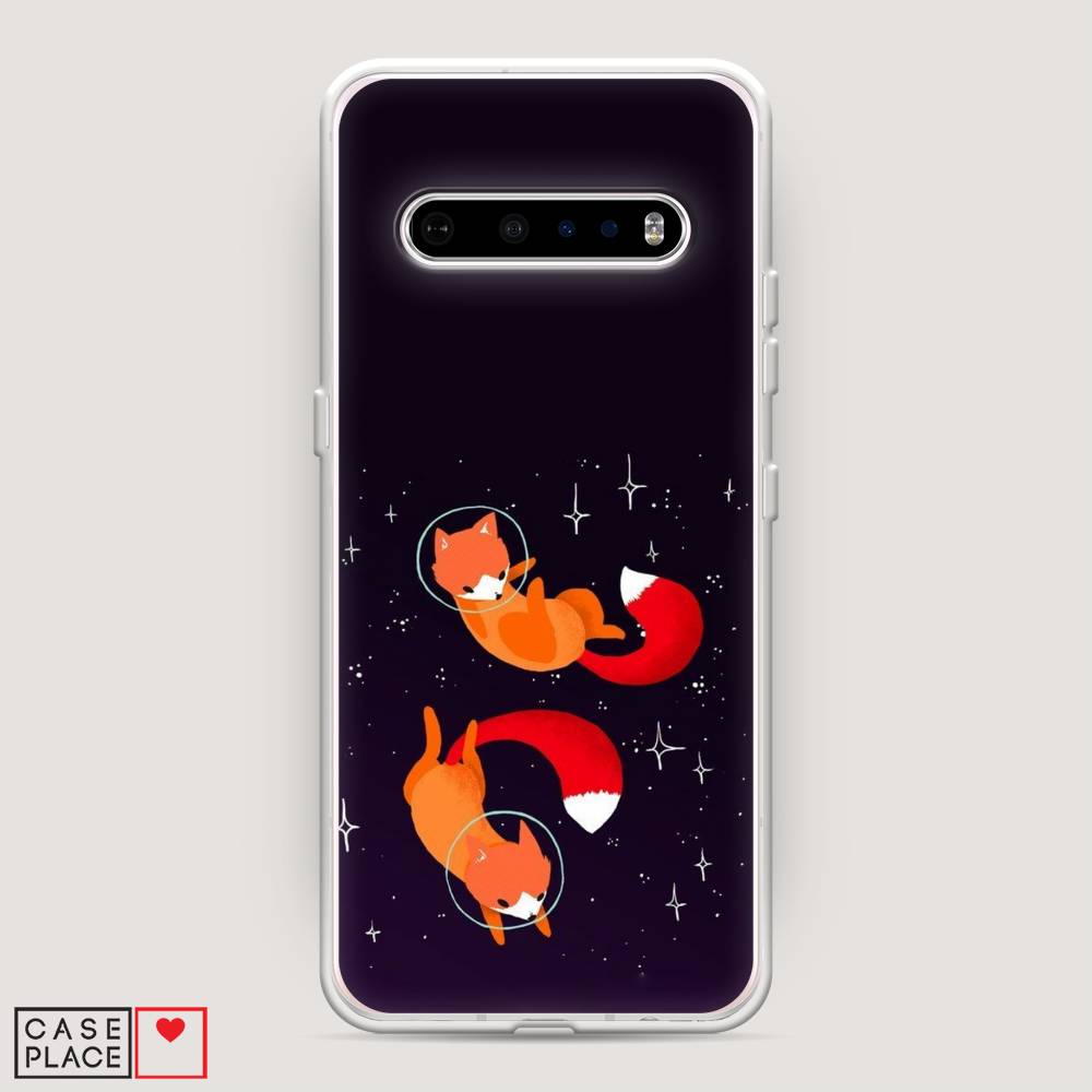 

Чехол Awog на LG V60 ThinQ 5G "Лисы космонавты", Оранжевый, 84250-4