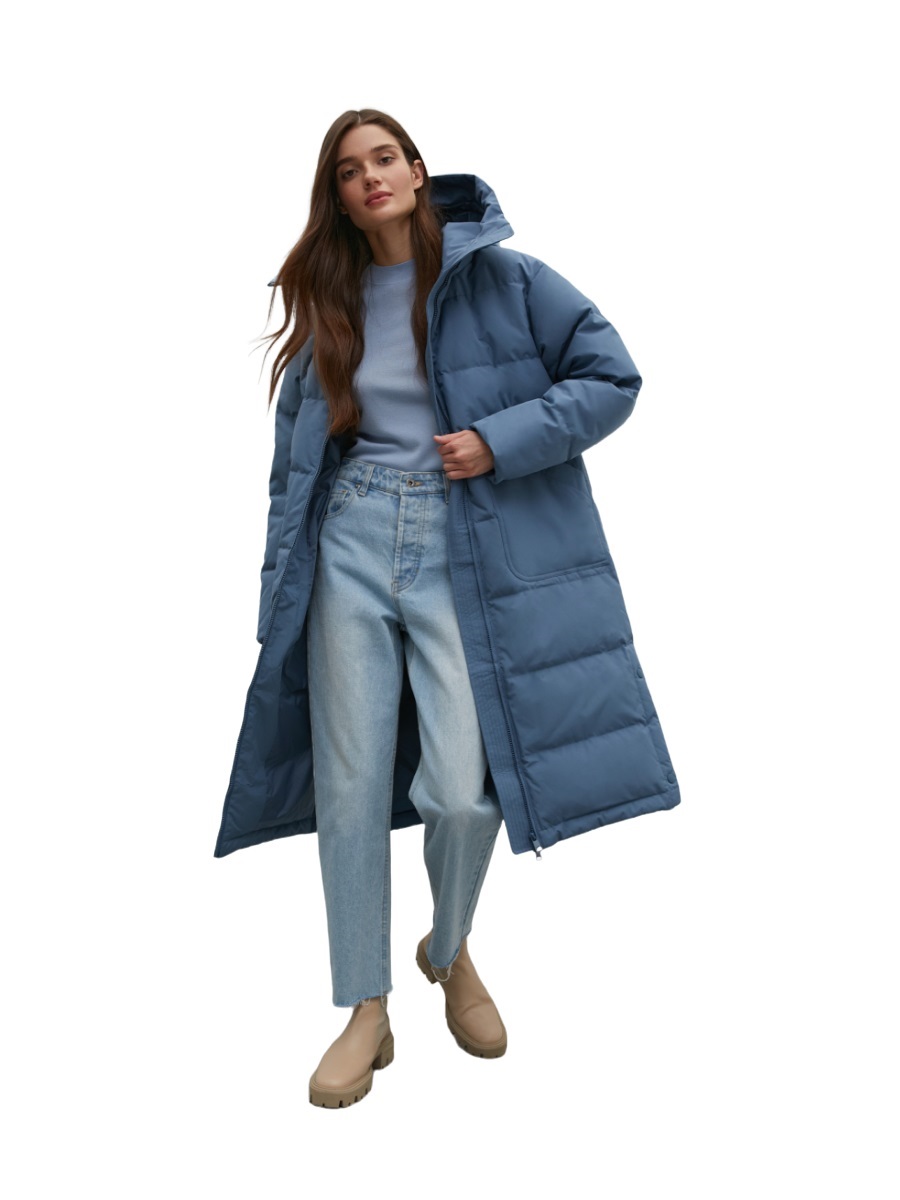 

Пуховик женский Finn Flare FAB11086 синий XL, FAB11086