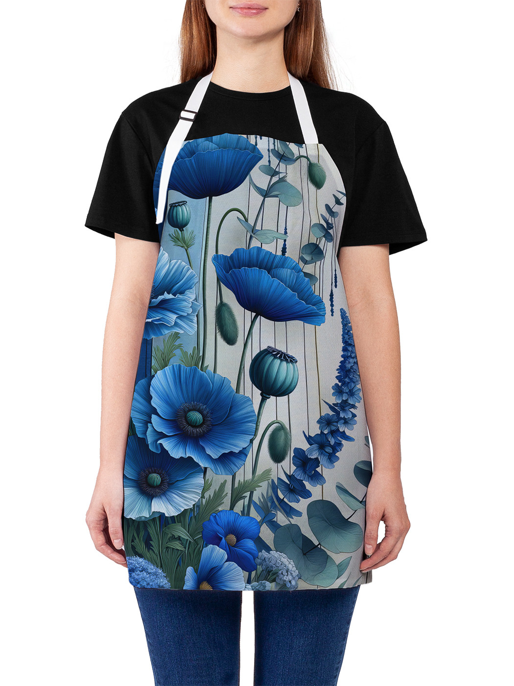 

Фартук кухонный JoyArty Интерьерные цветы, ap_sd1643, Синий