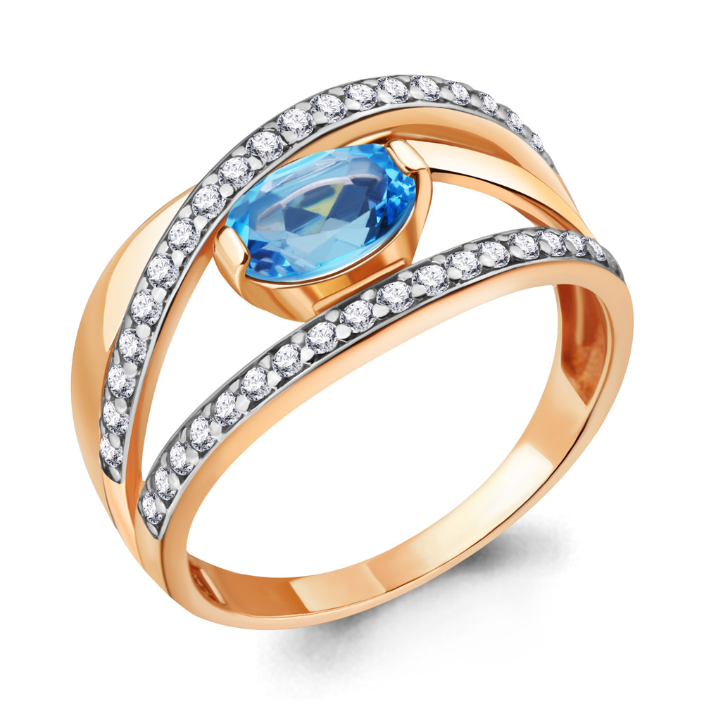 

Кольцо из серебра с топазом р. , Aquamarine 6937605А_925_з, 6937605А_925_з