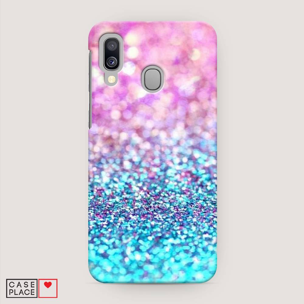 

Пластиковый чехол "Розово-голубые глиттеры рисунок" на Samsung Galaxy A40