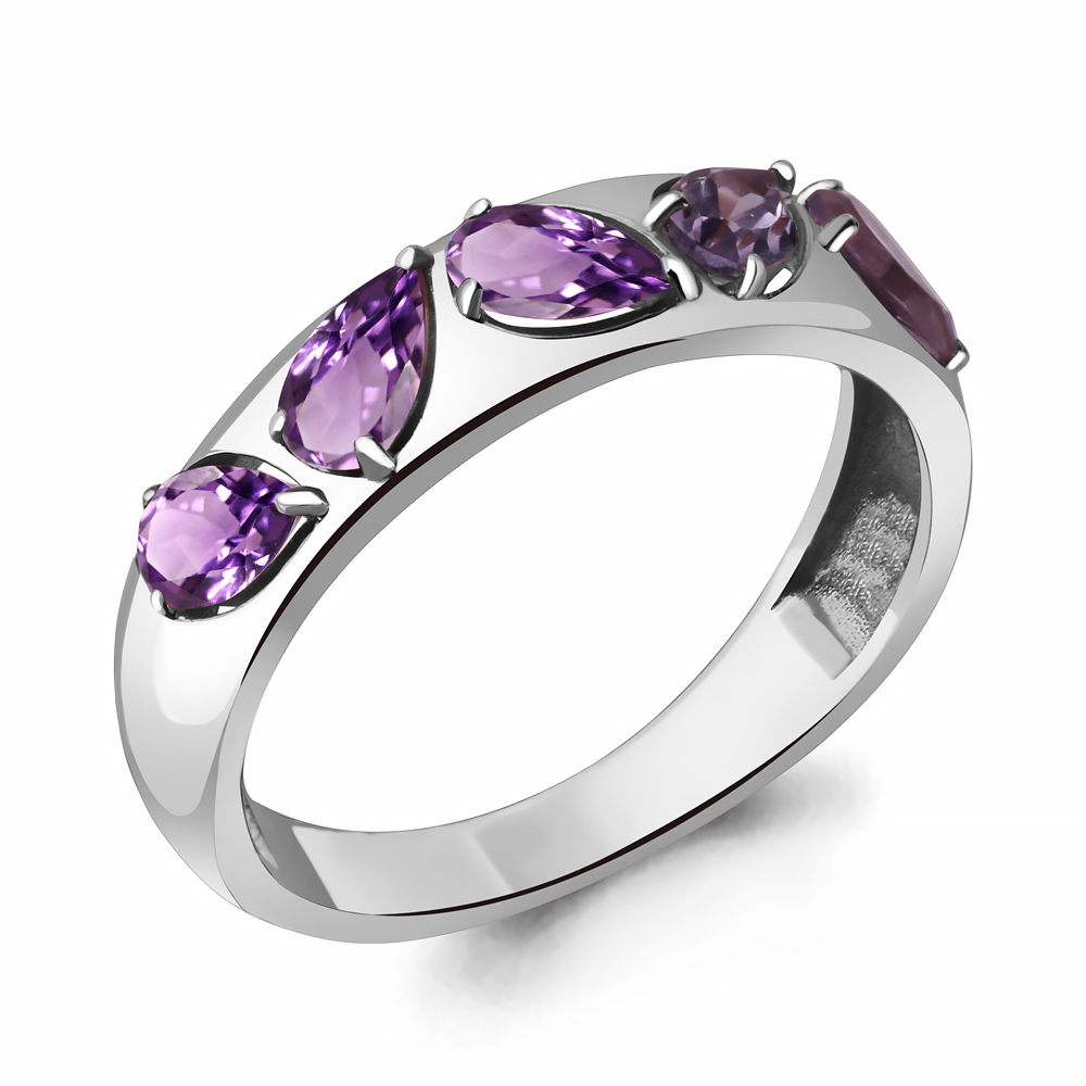 

Кольцо из серебра с аметистом р. 18,5 Aquamarine 6937304_925_р, 6937304_925_р