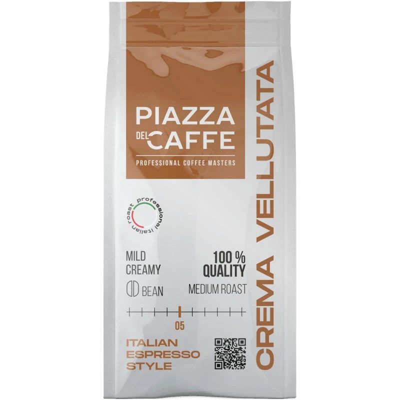 Кофе Piazza del Caffe Crema Vellutata жареный в зернах 230 г