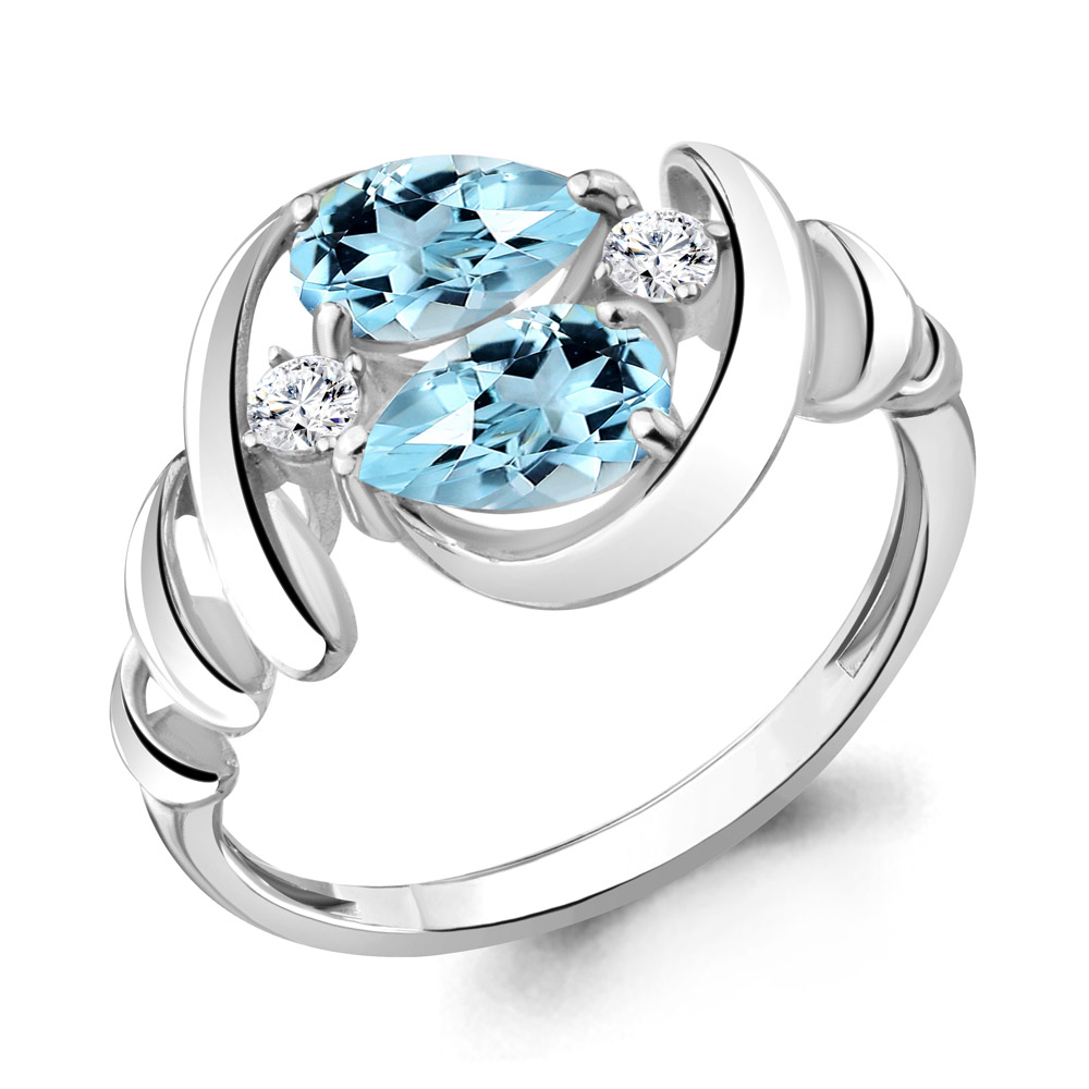 

Кольцо из серебра с топазом р. 18 Aquamarine 6936702А_925_р, 6936702А_925_р