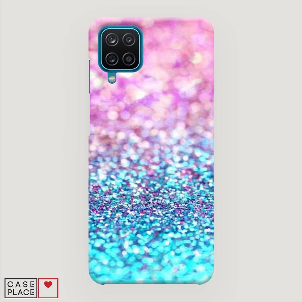 

Пластиковый чехол "Розово-голубые глиттеры рисунок" на Samsung Galaxy A12