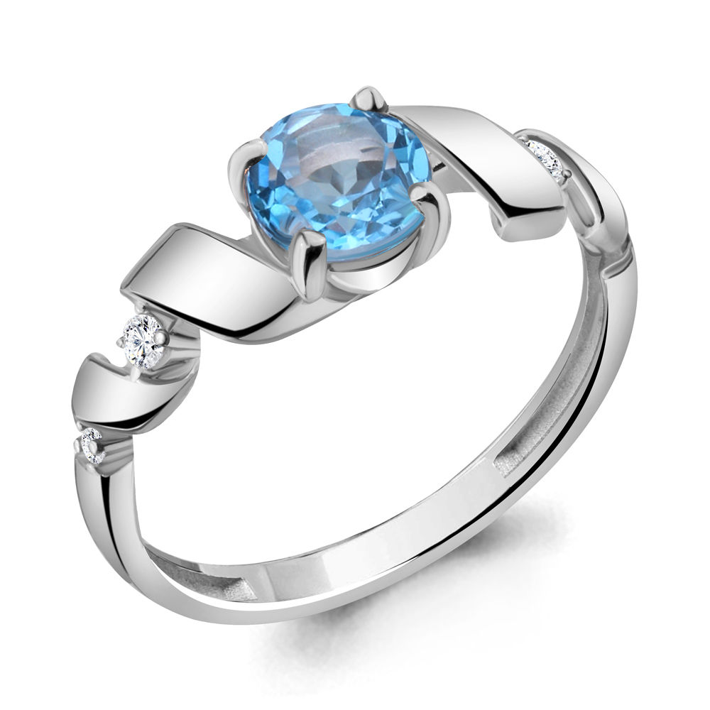 фото Кольцо из серебра с топазом р. 18,5 aquamarine 6936105а_925_р