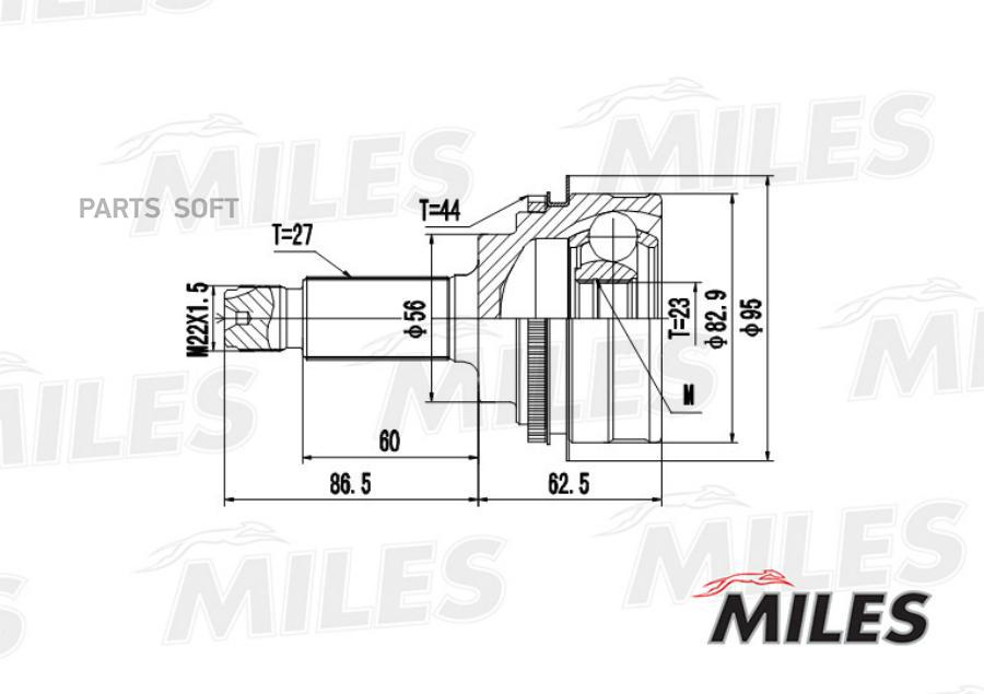 

Шрус Miles Ga20415 Шрус Subaru Forester 2.0 02- Нар.(Abs) Miles арт. GA20415