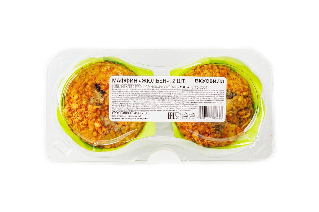 

Маффин ВкусВилл Жюльен 200 г 2 шт