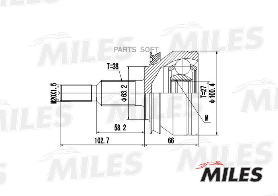 

Шрус Miles Ga20530 Шрус Vw T5 1.9d/2.0 03- Нар. Miles арт. GA20530