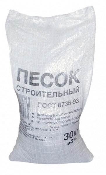 

Песок строительный 30кг, Серый