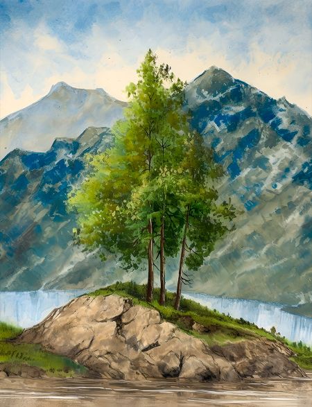 

Алмазная мозаика на подрамнике Одинокий островок, 70x50 см, 62635, ПРА-227