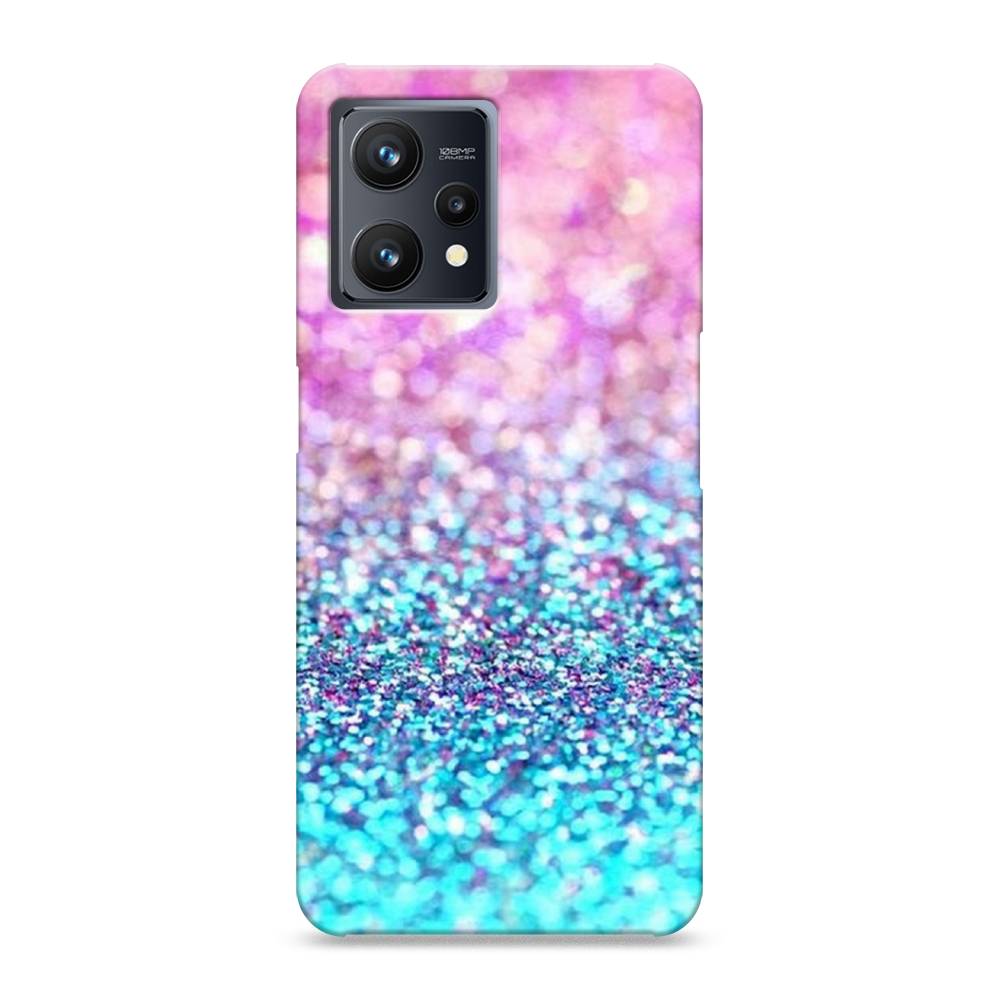 

Пластиковый чехол "Розово-голубые глиттеры рисунок" на Realme 9