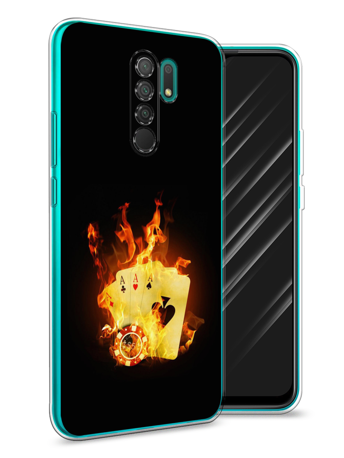 

Чехол Awog на Xiaomi Redmi 9 "Горящие карты", Разноцветный, 38350-9