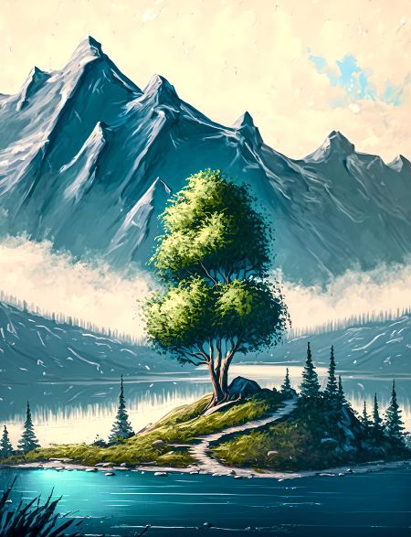 

Алмазная мозаика на подрамнике Островок, 40x30 см, 62615, ПРА-225