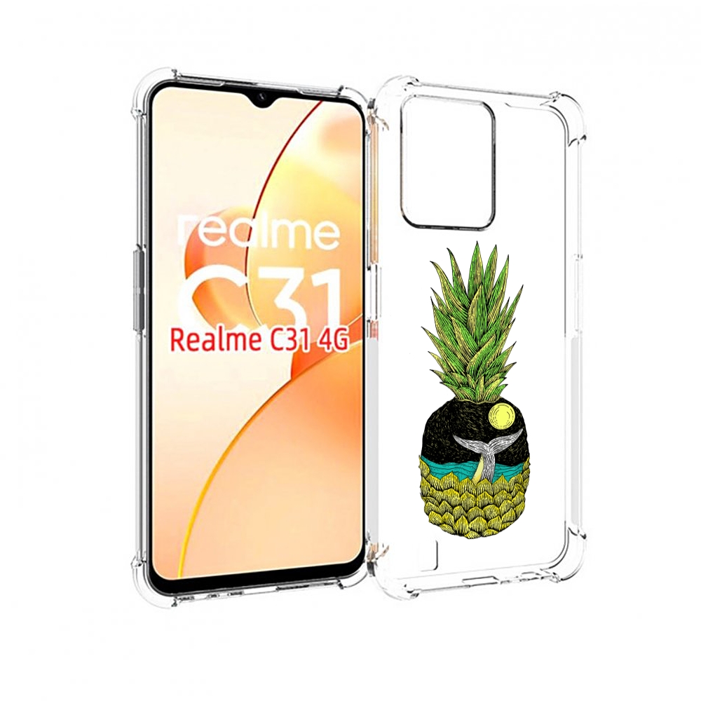 Чехол MyPads ананас с китом для OPPO Realme C31