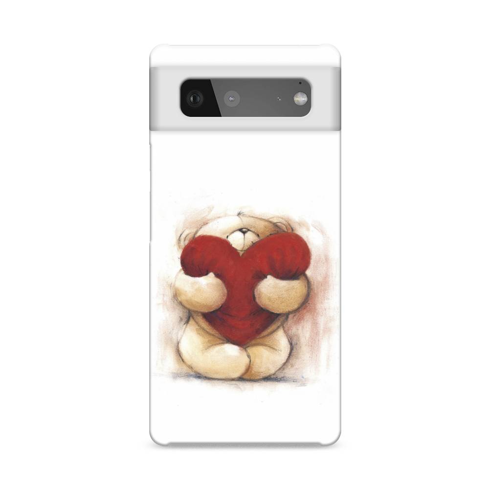 

Пластиковый чехол "Мишка с сердцем 1" на Google Pixel 6, 270820-5