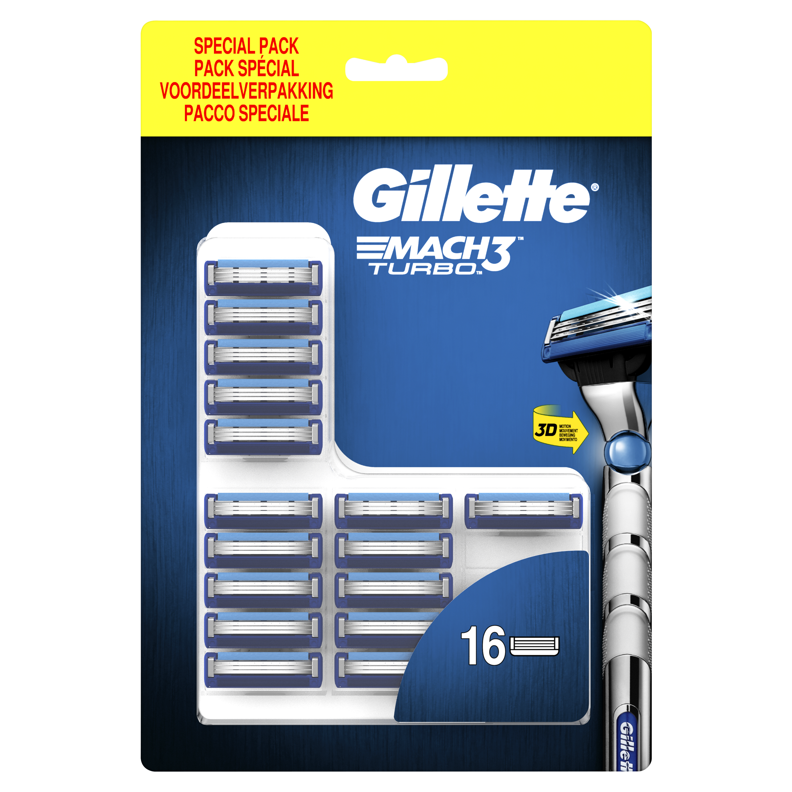 

Сменные кассеты Gillette Mach3 Turbo для мужской бритвы, 16 шт