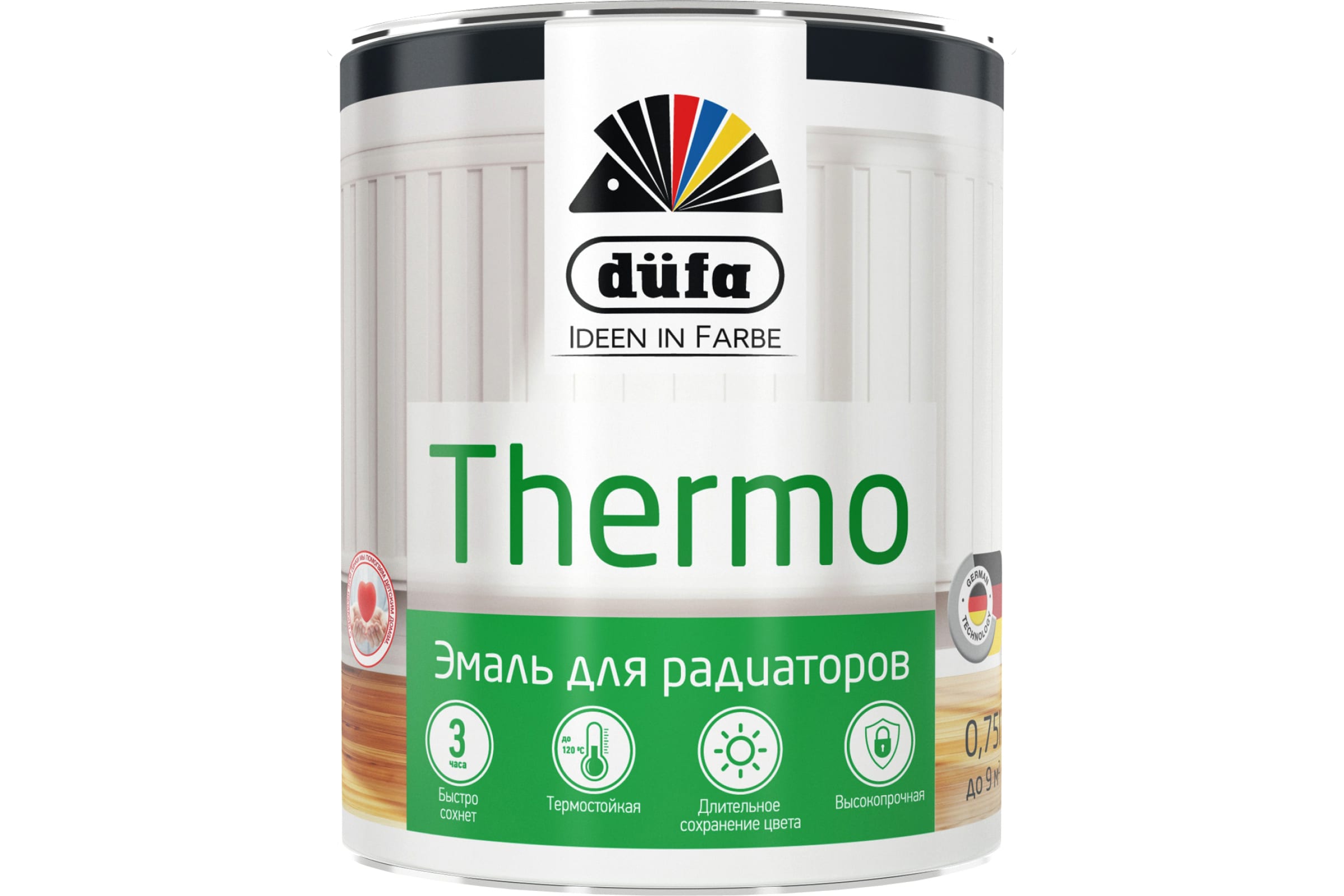 

Эмаль DUFA Thermo 0,75 белая глянцевая для радиаторов