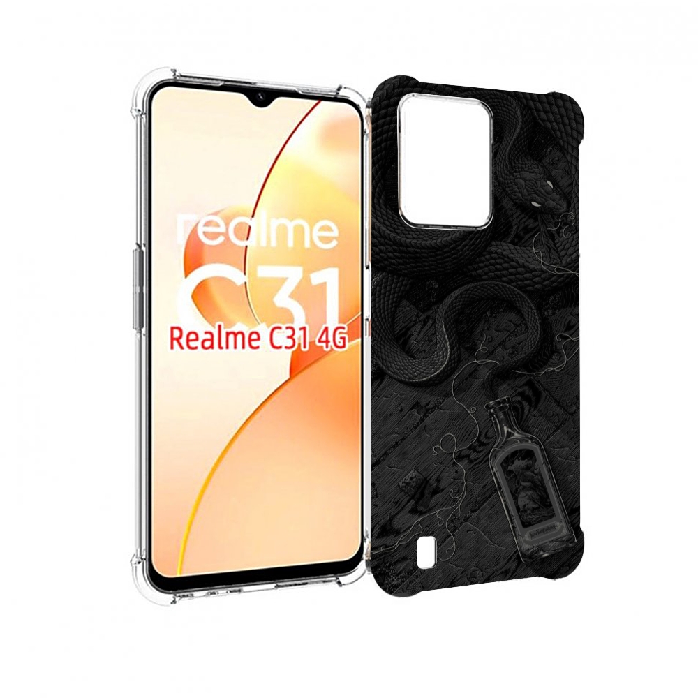 

Чехол MyPads змея с бутылкой для OPPO Realme C31, Прозрачный, Tocco