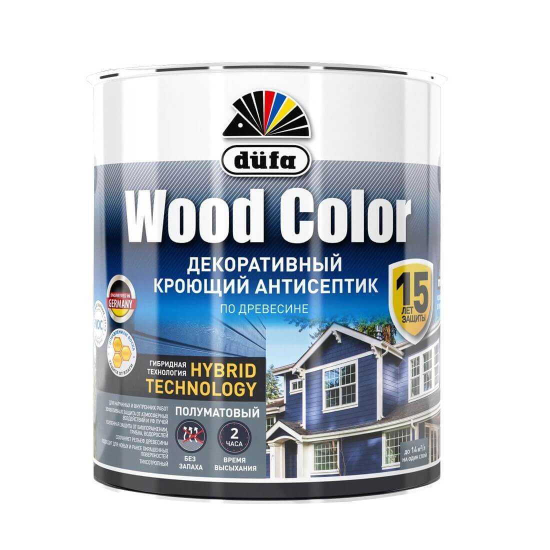 фото Антисептик для дерева dufa wood color 0,9 л тёмный шоколад