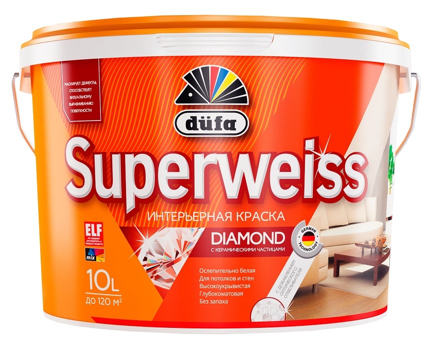 фото Краска интерьерная dufa superweiss rd4 (10л)