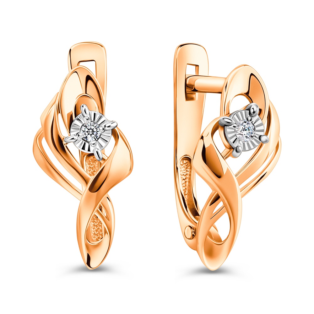 

Серьги из золота 585Gold 102011107, бриллиант, 102011107