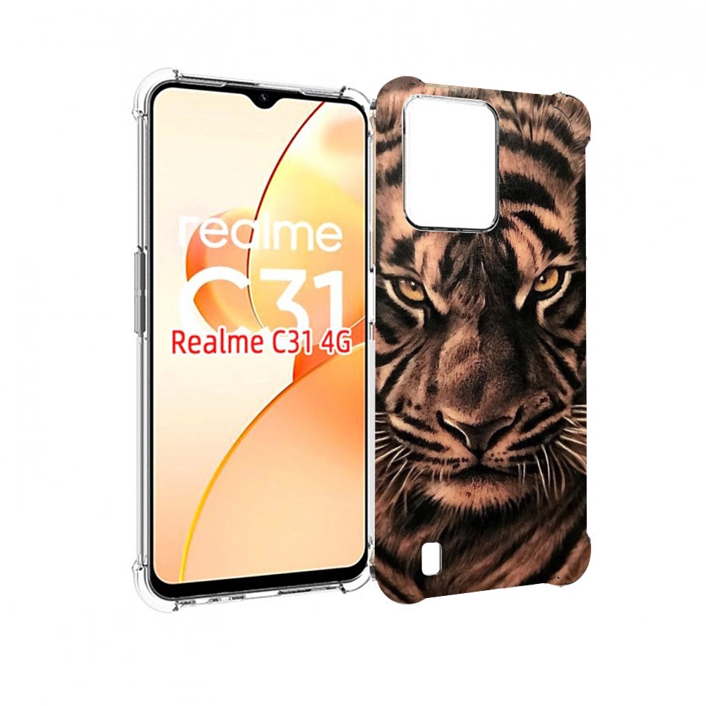 

Чехол MyPads злой-большой-тигр для OPPO Realme C31, Прозрачный, Tocco