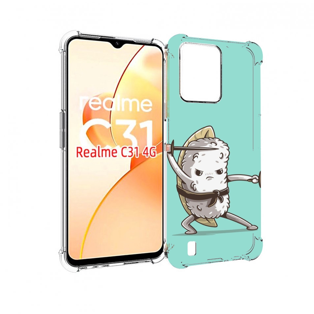 

Чехол MyPads злой суши детский для OPPO Realme C31, Прозрачный, Tocco