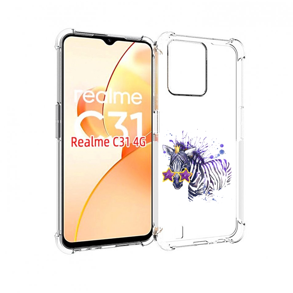 

Чехол MyPads акварельная зебра для OPPO Realme C31, Прозрачный, Tocco