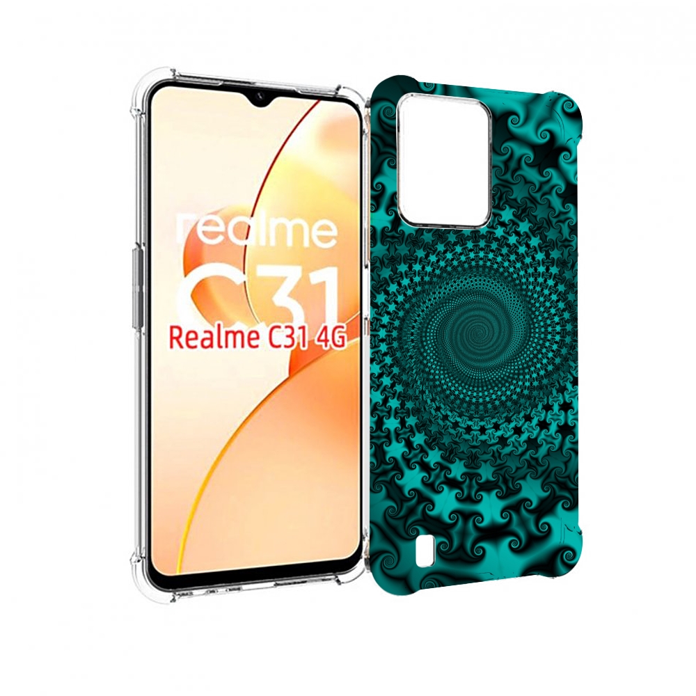 

Чехол MyPads зеленый-гипноз для OPPO Realme C31, Прозрачный, Tocco