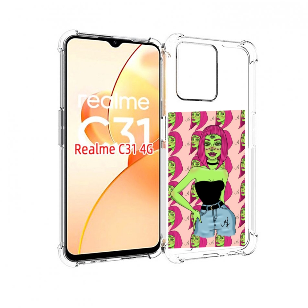 

Чехол MyPads зеленая-девушка-с-глазом женский для OPPO Realme C31, Прозрачный, Tocco