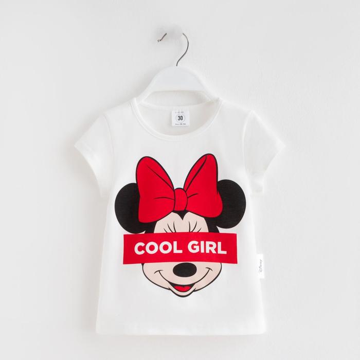 

Футболка детская Cool girl Минни Маус, рост 86-92, белый, Минни Маус