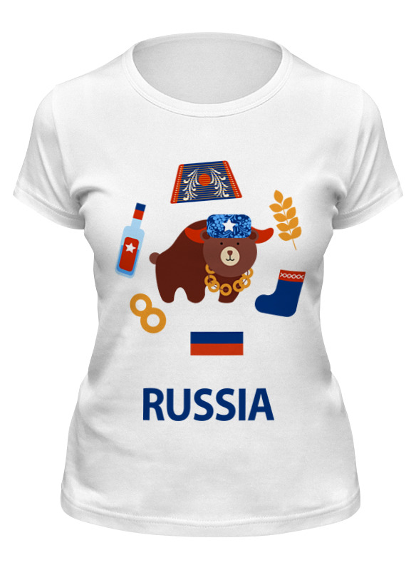 

Футболка женская Printio Россия (russia) белая L, Белый, Россия (russia)