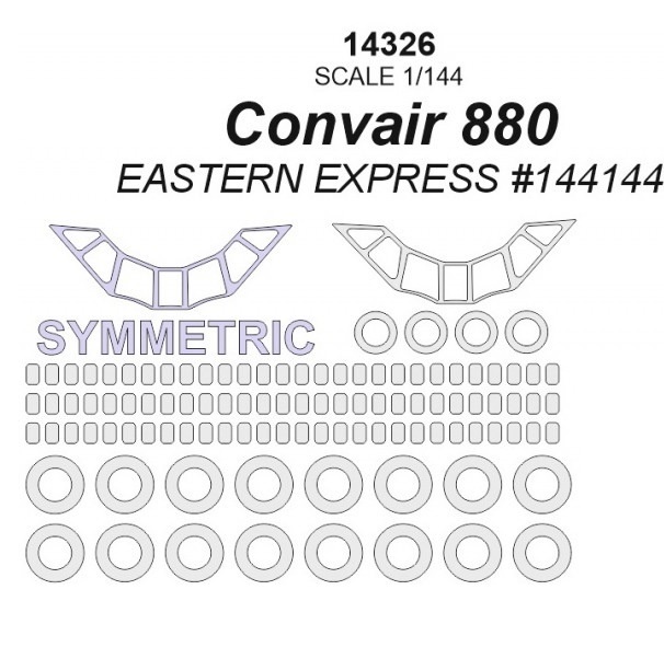 

14326KV Окрасочная маска Convair 880 EASTERN EXPRESS 144144 маски на пассажирские окна и