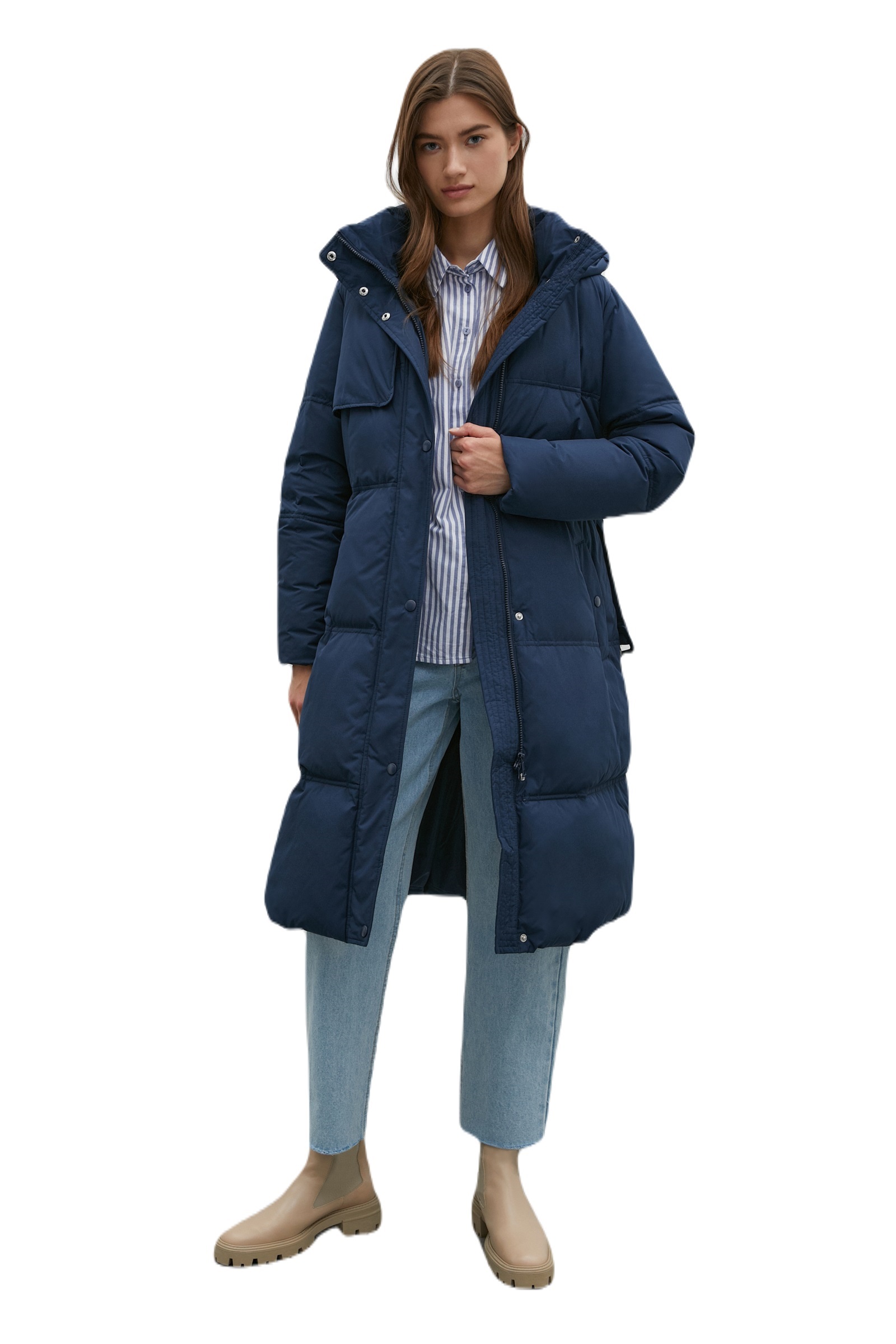 

Пуховик женский Finn Flare FAC11027 синий 2XL, FAC11027