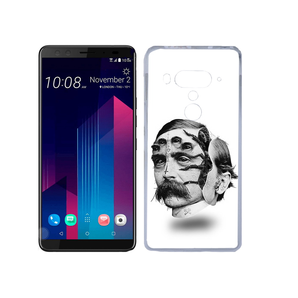 

Чехол MyPads Tocco для HTC U12+ страшное лицо мужчины, Прозрачный, Tocco
