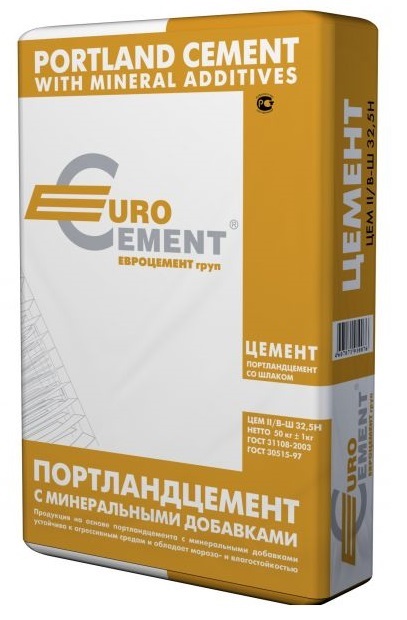

Цемент ПЦ-500 Д20 (ЦЕМ II 42,5) ТУ, меш. 25 кг, Евроцем.