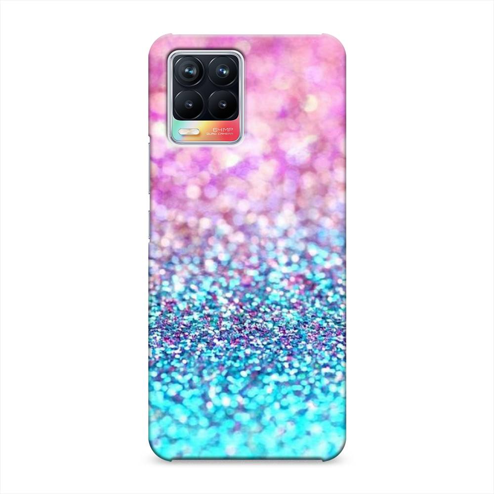 

Пластиковый чехол "Розово-голубые глиттеры рисунок" на Realme 8