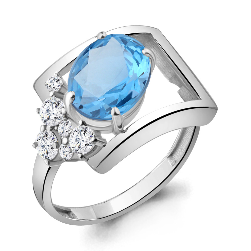 

Кольцо из серебра с топазом р. 21 Aquamarine 6935592А_925_р, 6935592А_925_р