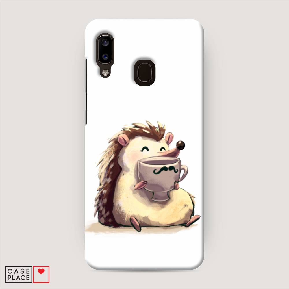 

Пластиковый чехол "Еж кофеман" на Samsung Galaxy A20, 27620-7