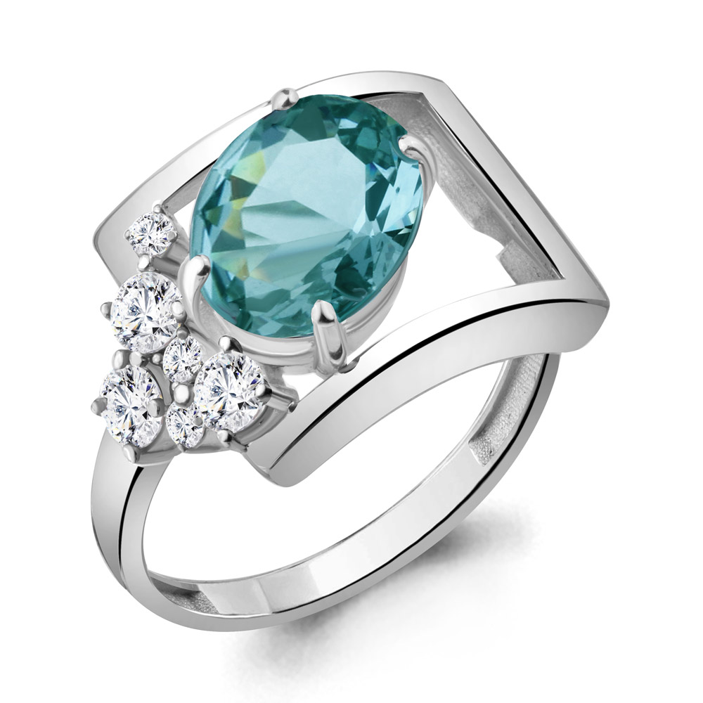 

Кольцо из серебра с турмалином р.  Aquamarine 6935588А_925_р, 6935588А_925_р