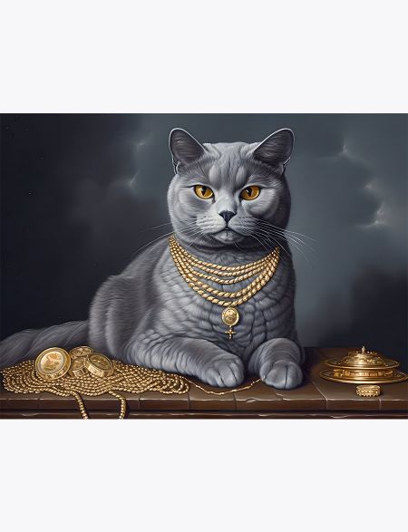 

Алмазная мозаика на подрамнике Котик в золоте, 50x40 см, 30 цветов, 62598, ПРА-223