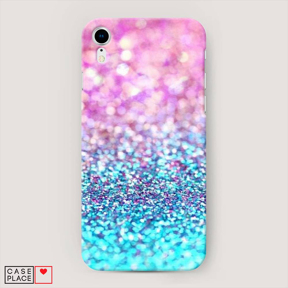 

Пластиковый чехол "Розово-голубые глиттеры рисунок" на Apple iPhone XR (10R), 12020-2