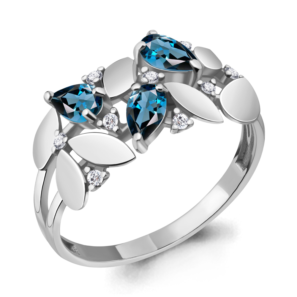 

Кольцо из серебра с топазом р. 16,5 Aquamarine 6934908А_925_р, 6934908А_925_р