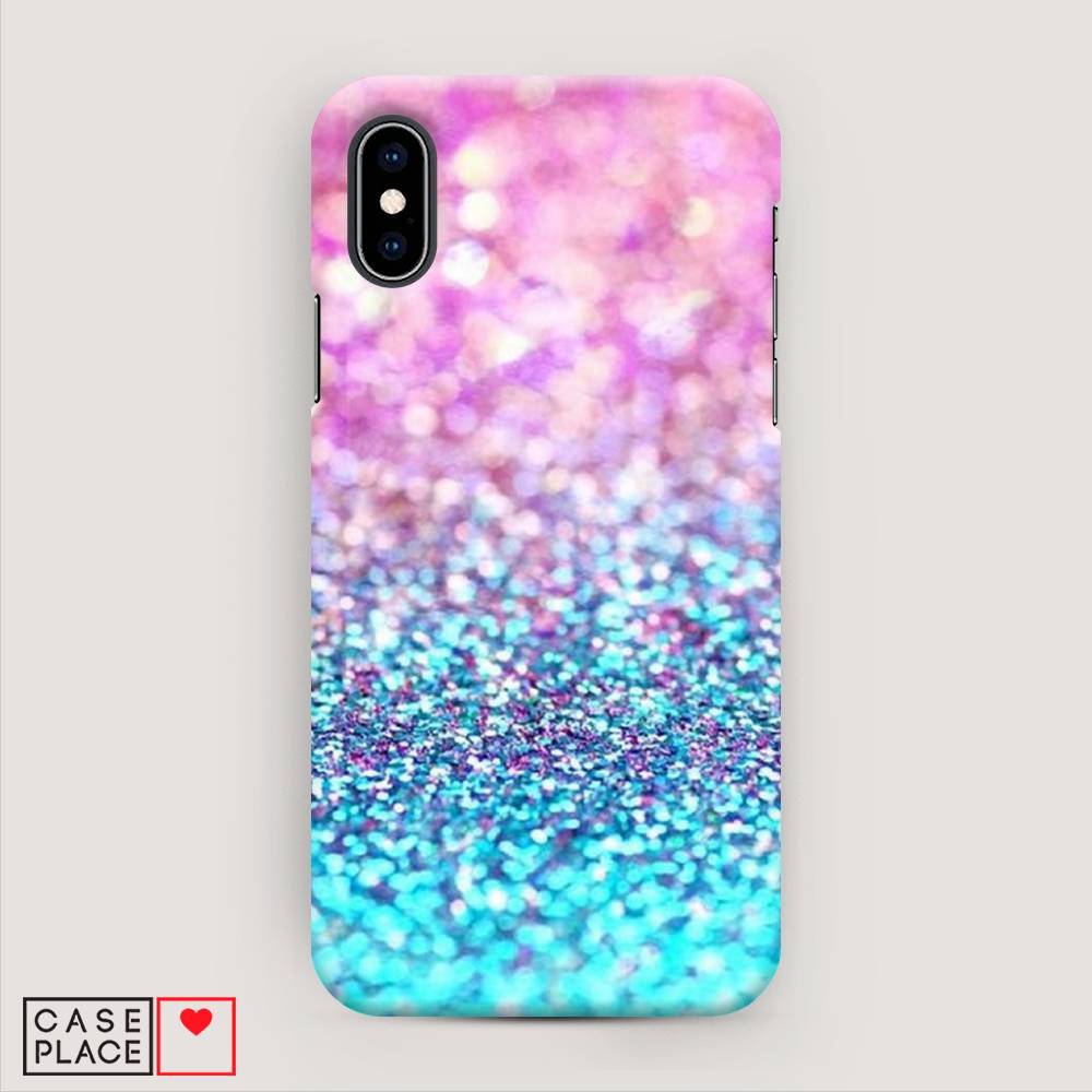 

Пластиковый чехол "Розово-голубые глиттеры рисунок" на Apple iPhone X (10), 11020-2