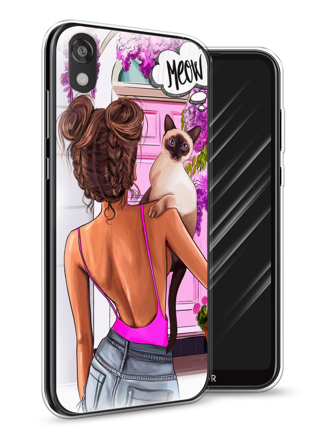 

Чехол Awog на Honor 8S Prime "Девушка с кошкой", Разноцветный, 6103950-7