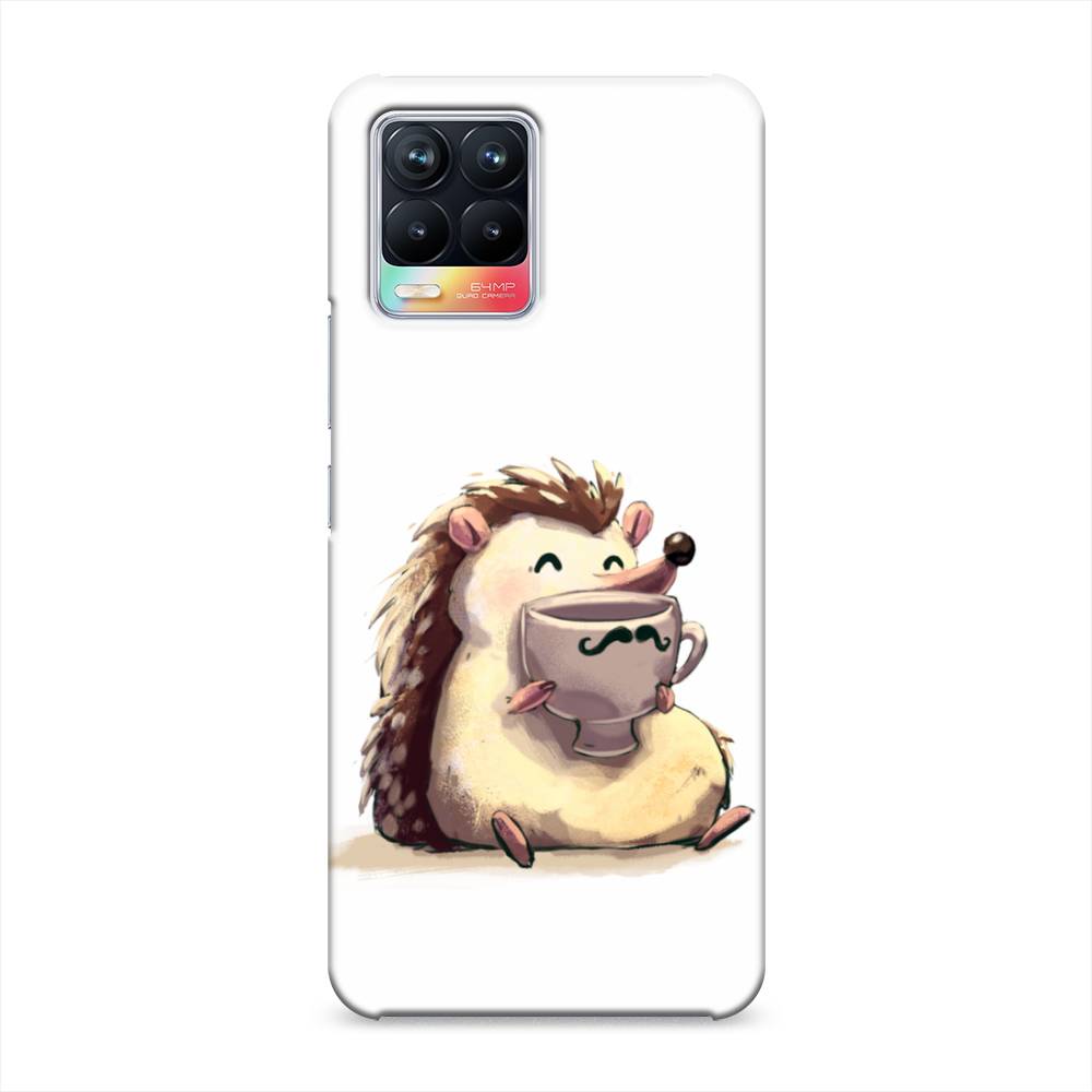 

Пластиковый чехол "Еж кофеман" на Realme 8, 255420-7