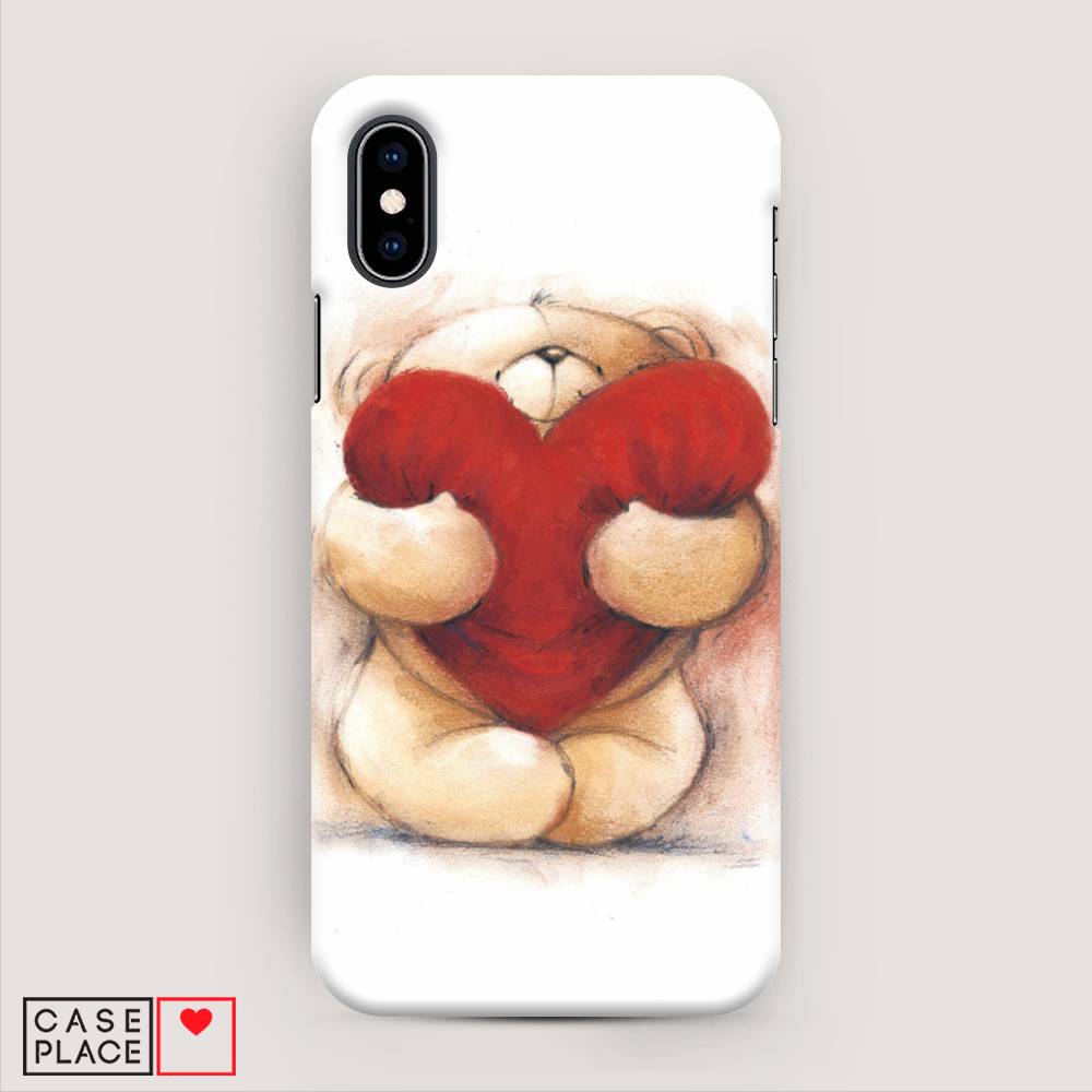 

Пластиковый чехол "Мишка с сердцем 1" на Apple iPhone X (10), 11020-5